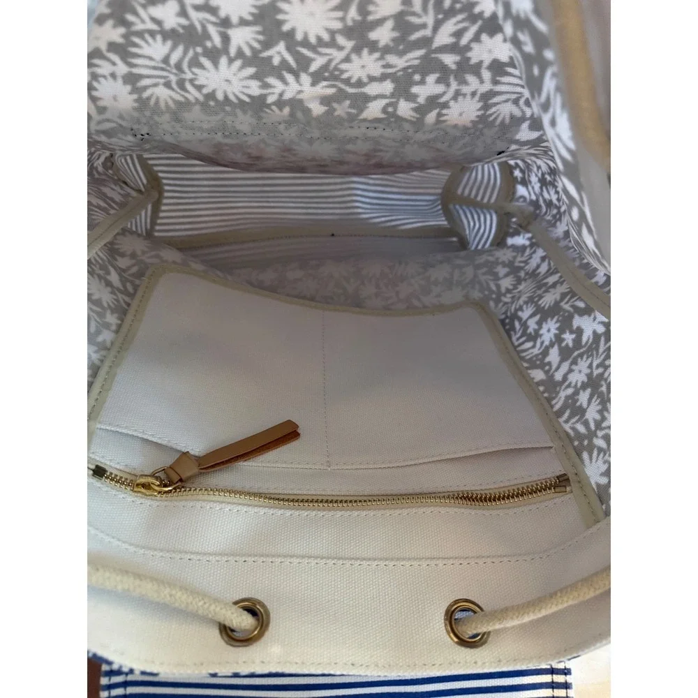 Vineyard Vines Otomi Print Stripe Daypack Backpack Royal Ocean Blue